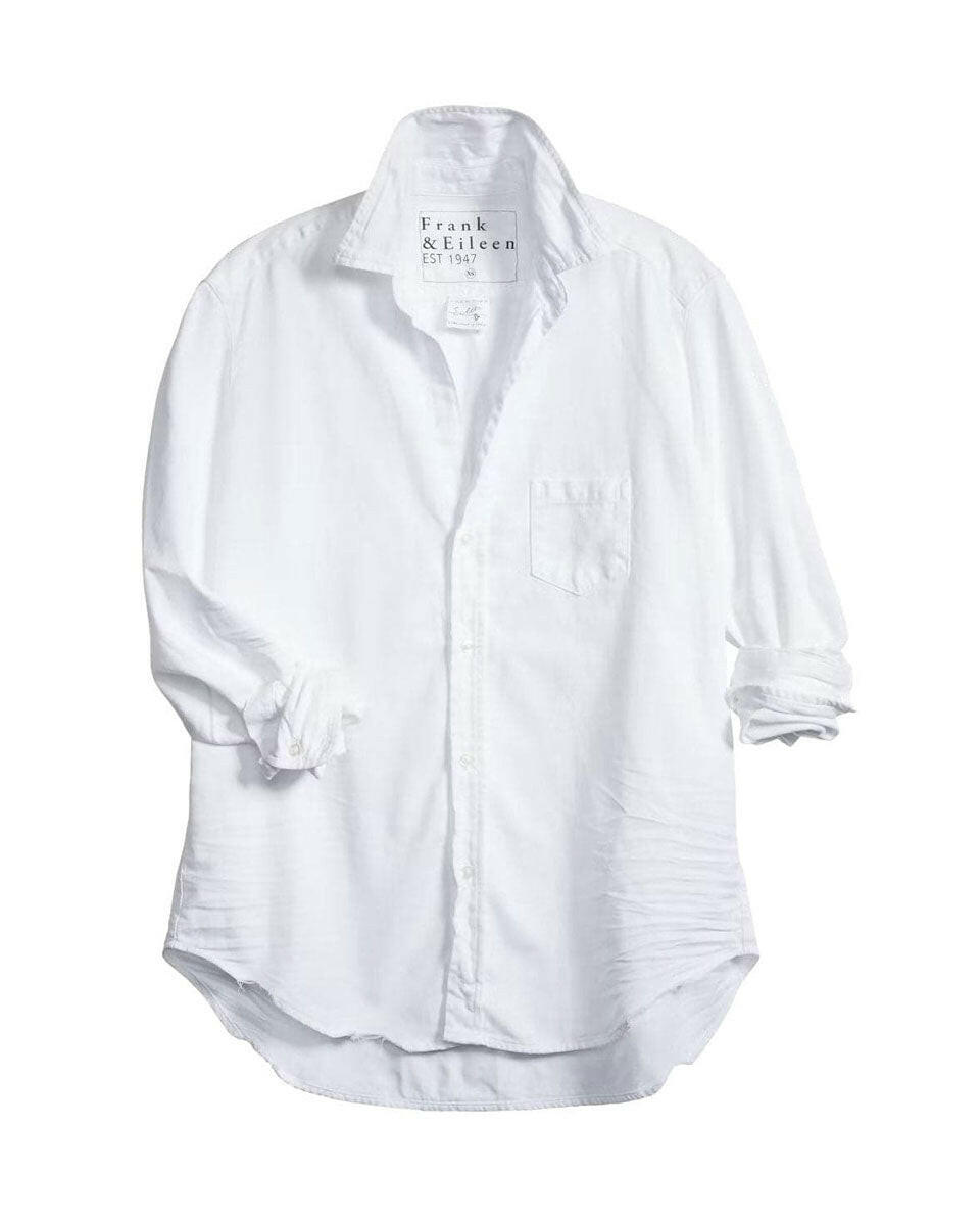 Eileen Woven Button Up in White