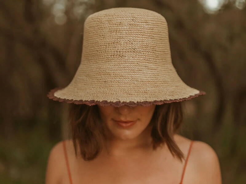 Freya Crochet Straw Bucket Hat | SHOWROOM