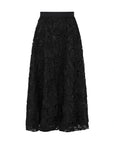 aje florential textured midi skirt black isolated