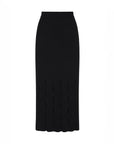 aje resolution knit midi skirt black isolated