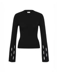 aje resolution knit top black isolated