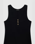 anine bing Alessia Tank Midi Dress black front detail