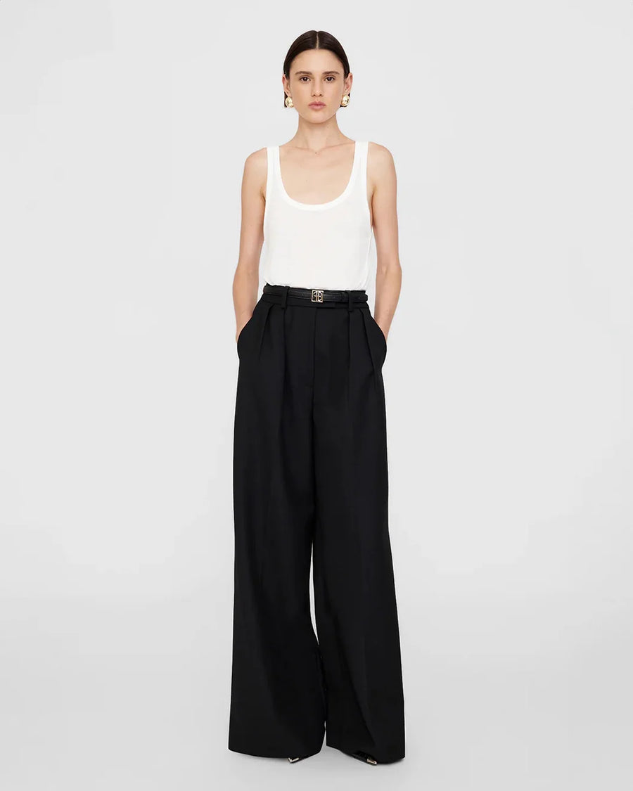 ANINE BING Lou Trouser Black on figure front