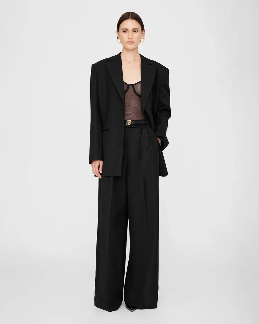 ANINE BING Lou Trouser Black on figure front