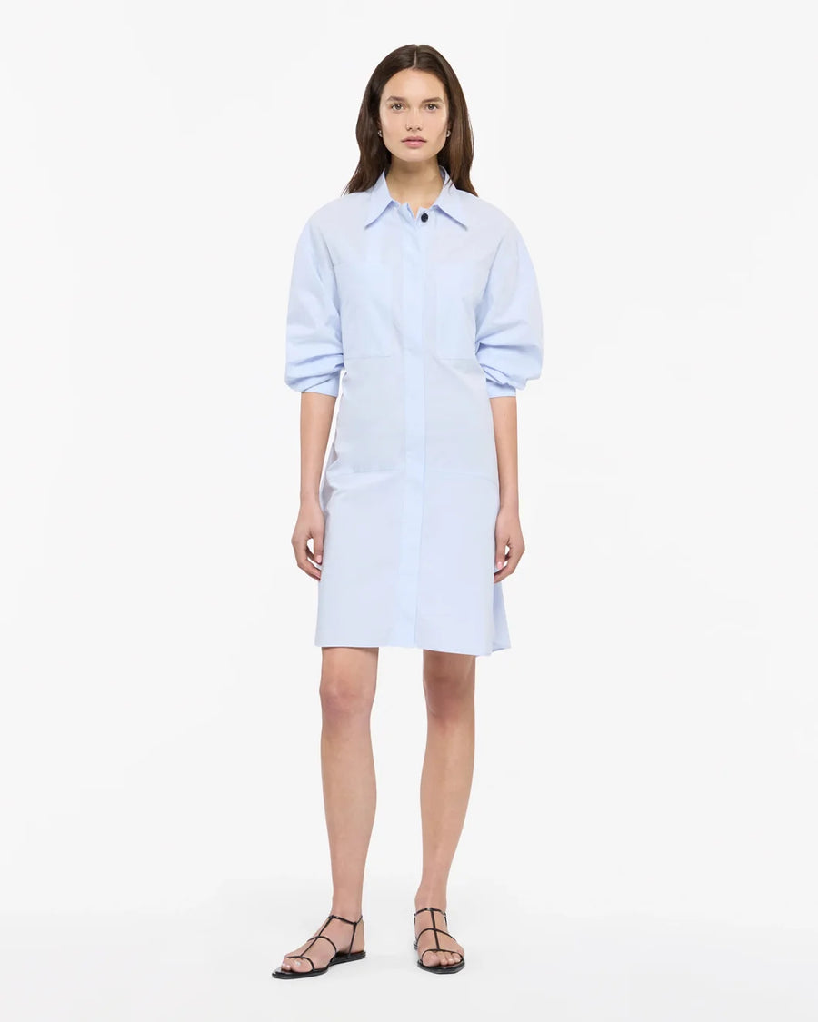 ANOTHER TOMORROW Shirt Dress light blue on figure front