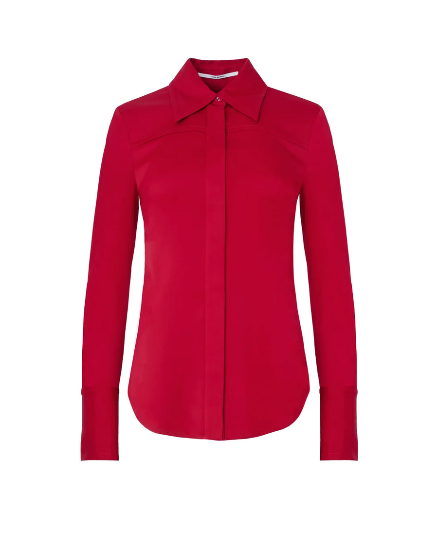 another tomorrow biased seamed shirt ruby red