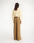 BY MALENE BIRGER Campione Wide Leg Trouser Light Brown on figure back