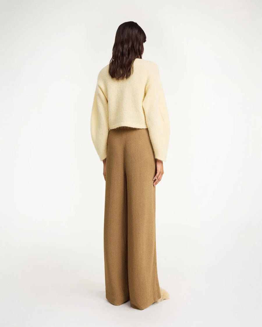 BY MALENE BIRGER Campione Wide Leg Trouser Light Brown on figure back