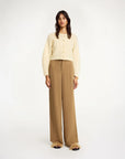 BY MALENE BIRGER Campione Wide Leg Trouser Light Brown on figure front