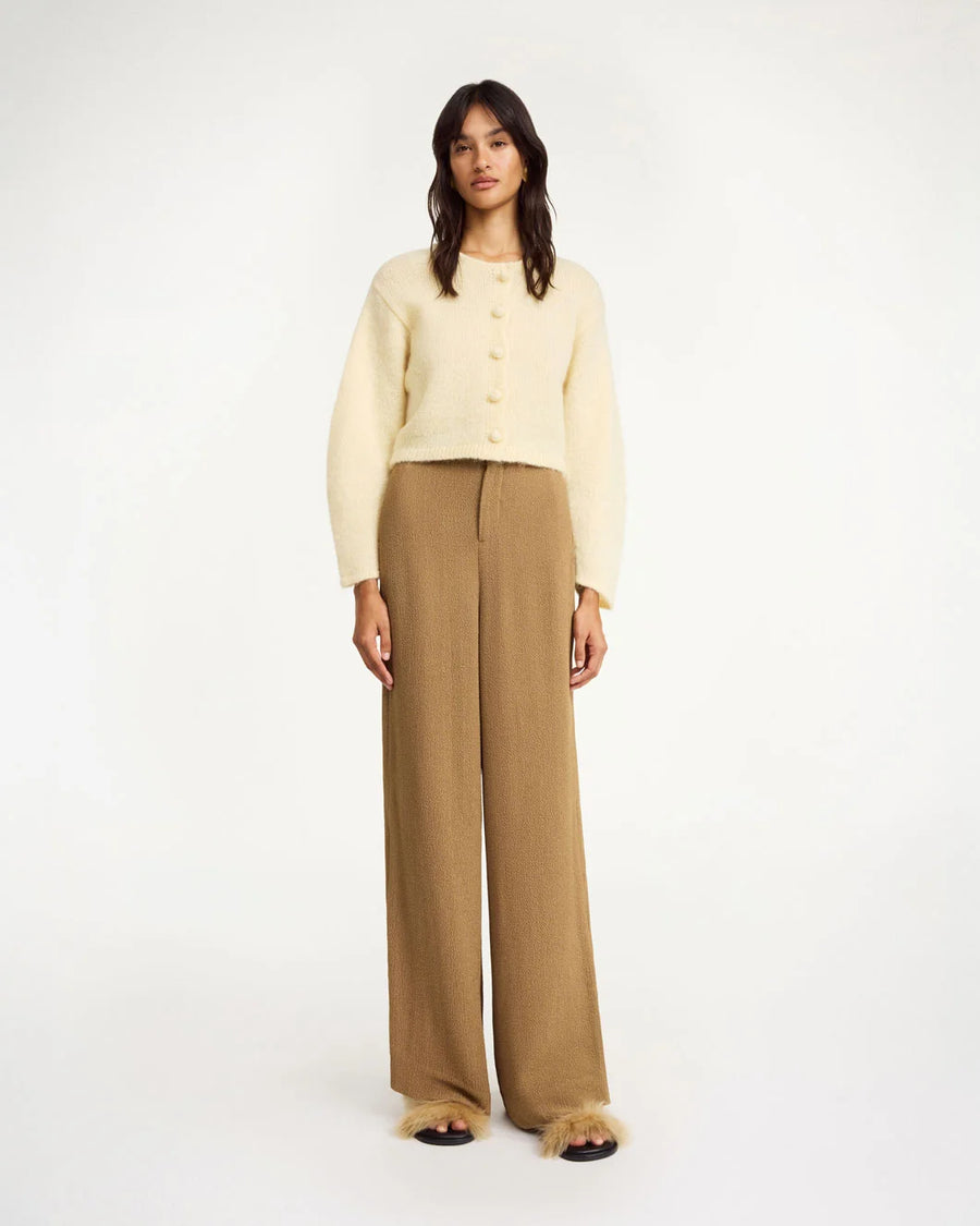 BY MALENE BIRGER Campione Wide Leg Trouser Light Brown on figure front