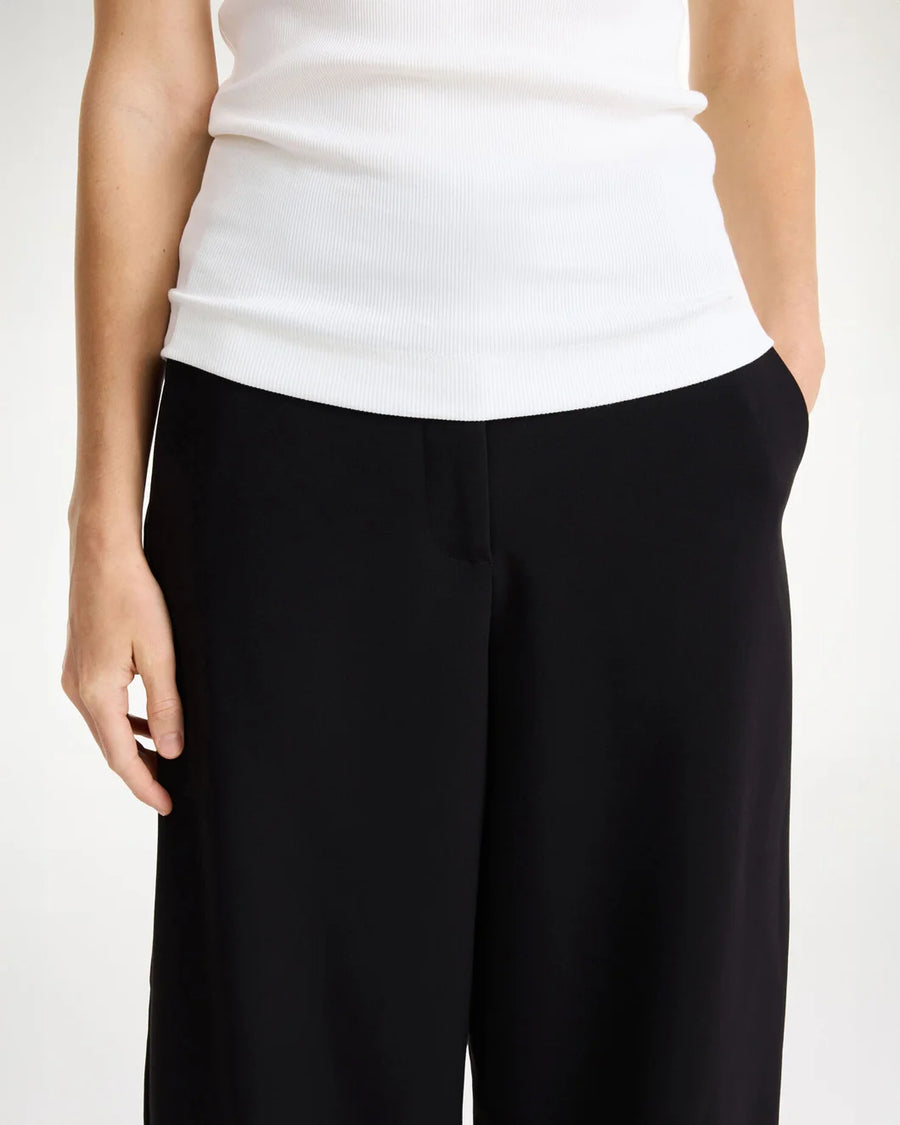 by malene birger carlien high waisted trouser black on figure front