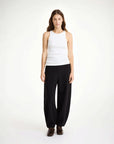 by malene birger carlien high waisted trouser black on figure front