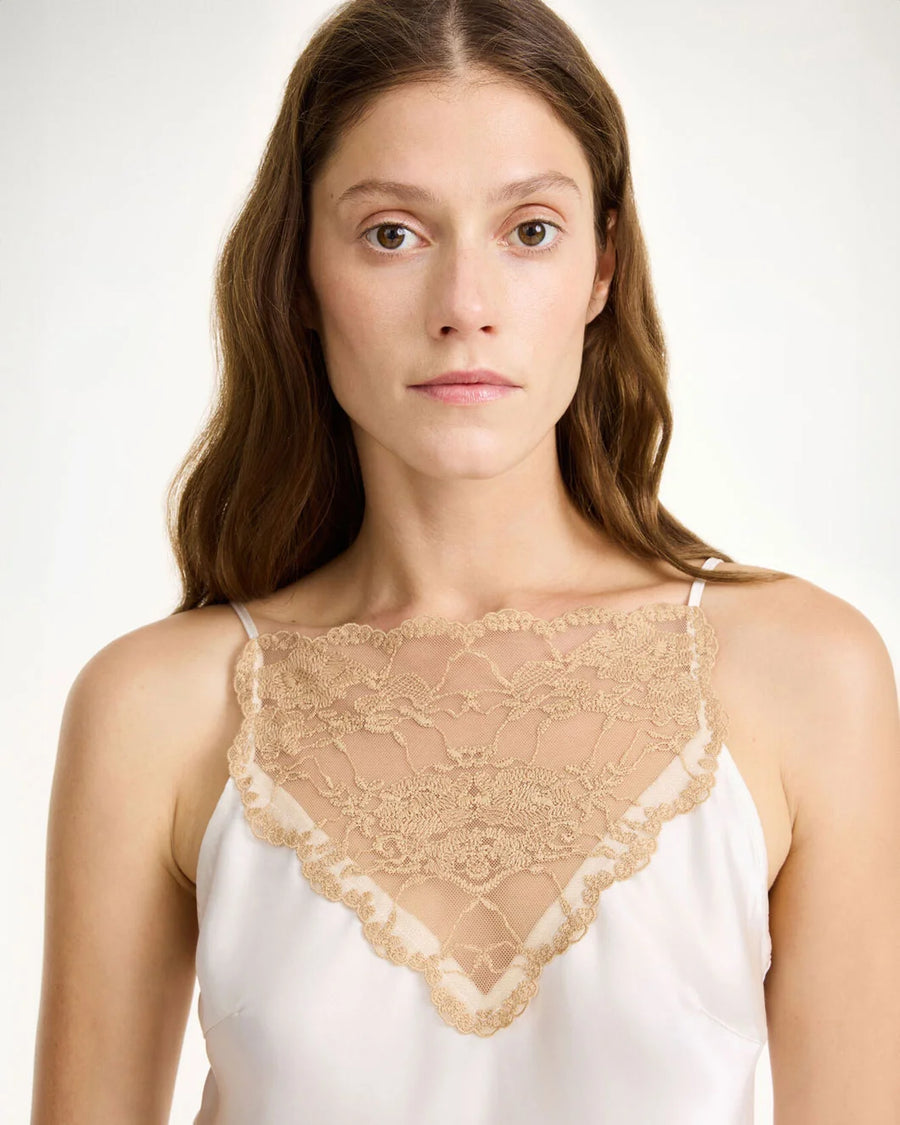 BY MALENE BIRGER Leeba Top in Soft White on figure front detail