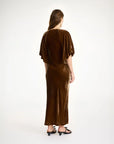 by malene birger Rosae Dress bison brown on figure back