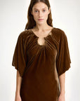 by malene birger Rosae Dress bison brown on figure front