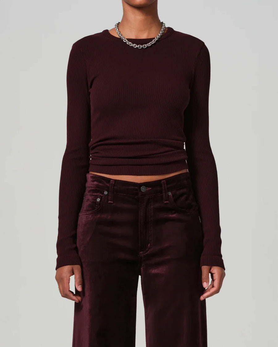 CITIZENS Bina Crewneck burgundy on figure front