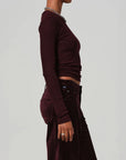 CITIZENS Bina Crewneck burgundy on figure side