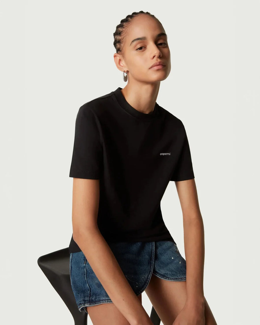 coperni Logo Boxy T-Shirt Black on figure