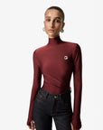 coperni Tight High Neck Top red rhubarb on figure front