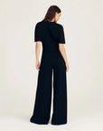 DEREK LAM 10 CROSBY Tempest wide leg knit trouser black on figure back