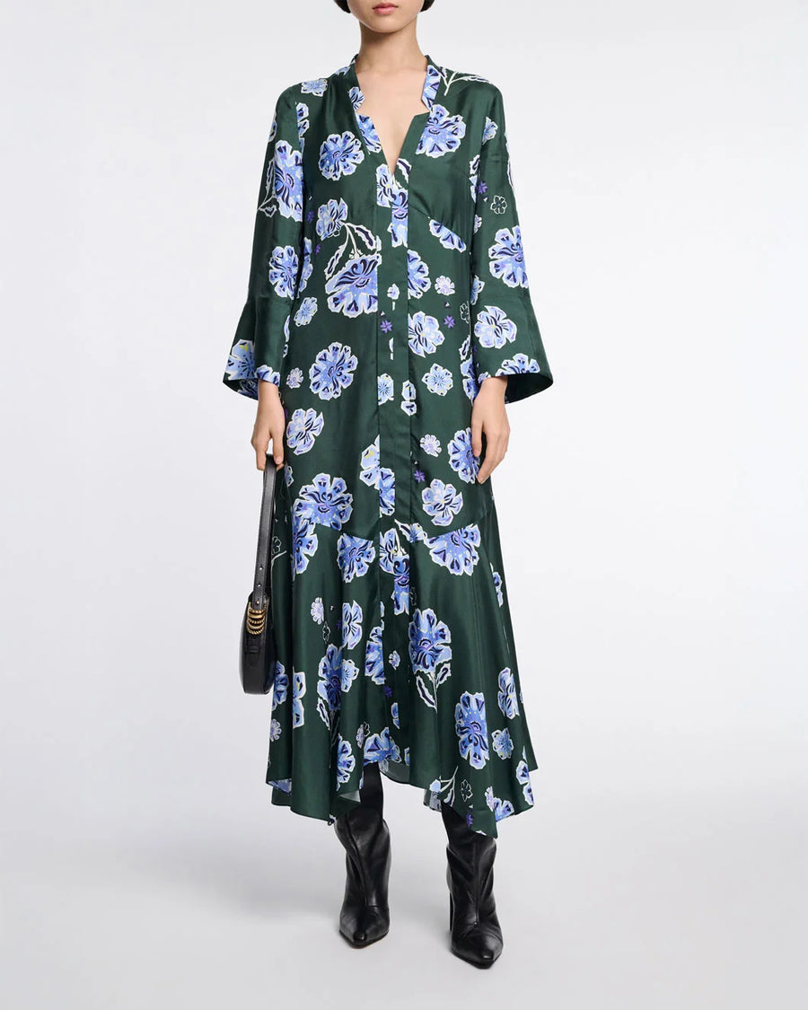 Dorothee Schumacher Big Garden Dress Green on figure front