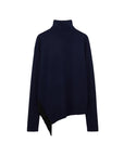 Dorothee Schumacher Fringe Statement Pullover Navy back isolated