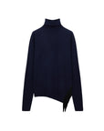 Dorothee Schumacher Fringe Statement Pullover Navy front isolated