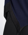 Dorothee Schumacher Fringe Statement Pullover Navy detail