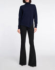 Dorothee Schumacher Fringe Statement Pullover Navy on figure front