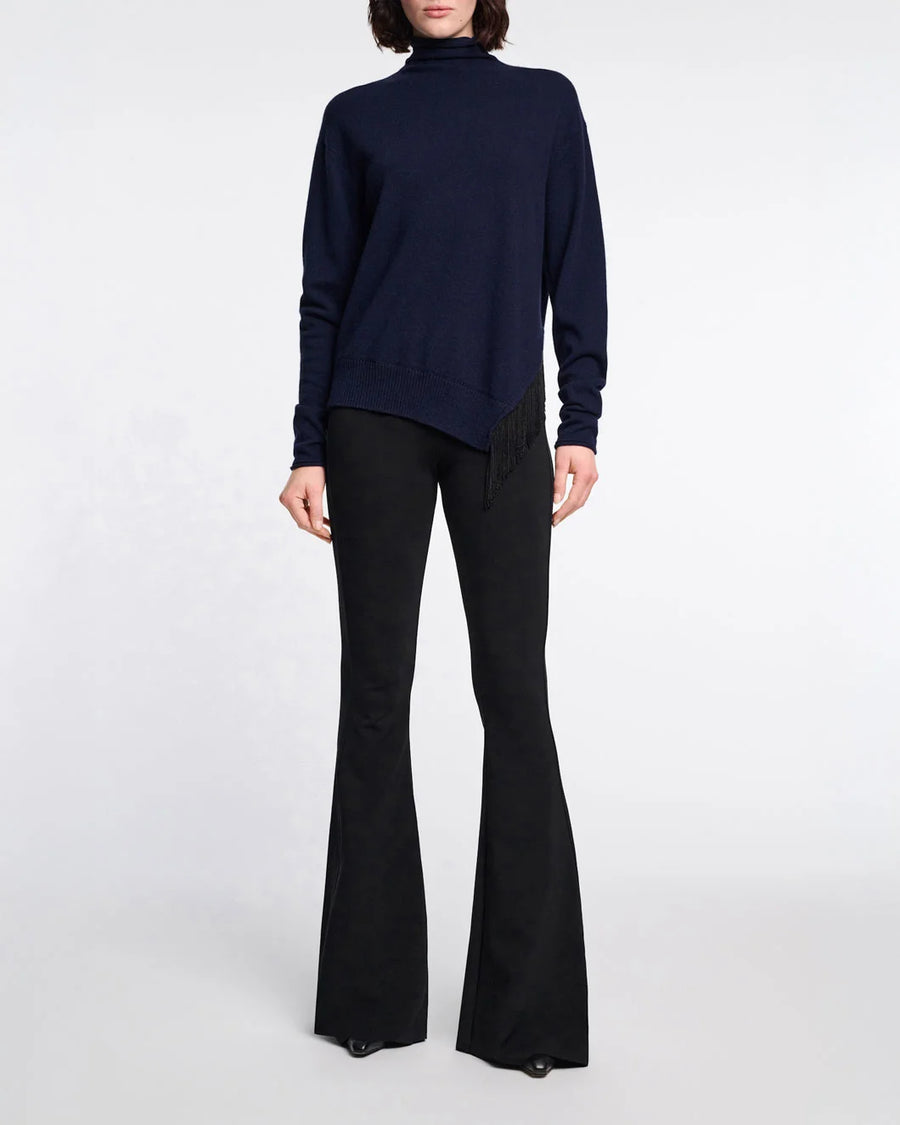 Dorothee Schumacher Fringe Statement Pullover Navy on figure front