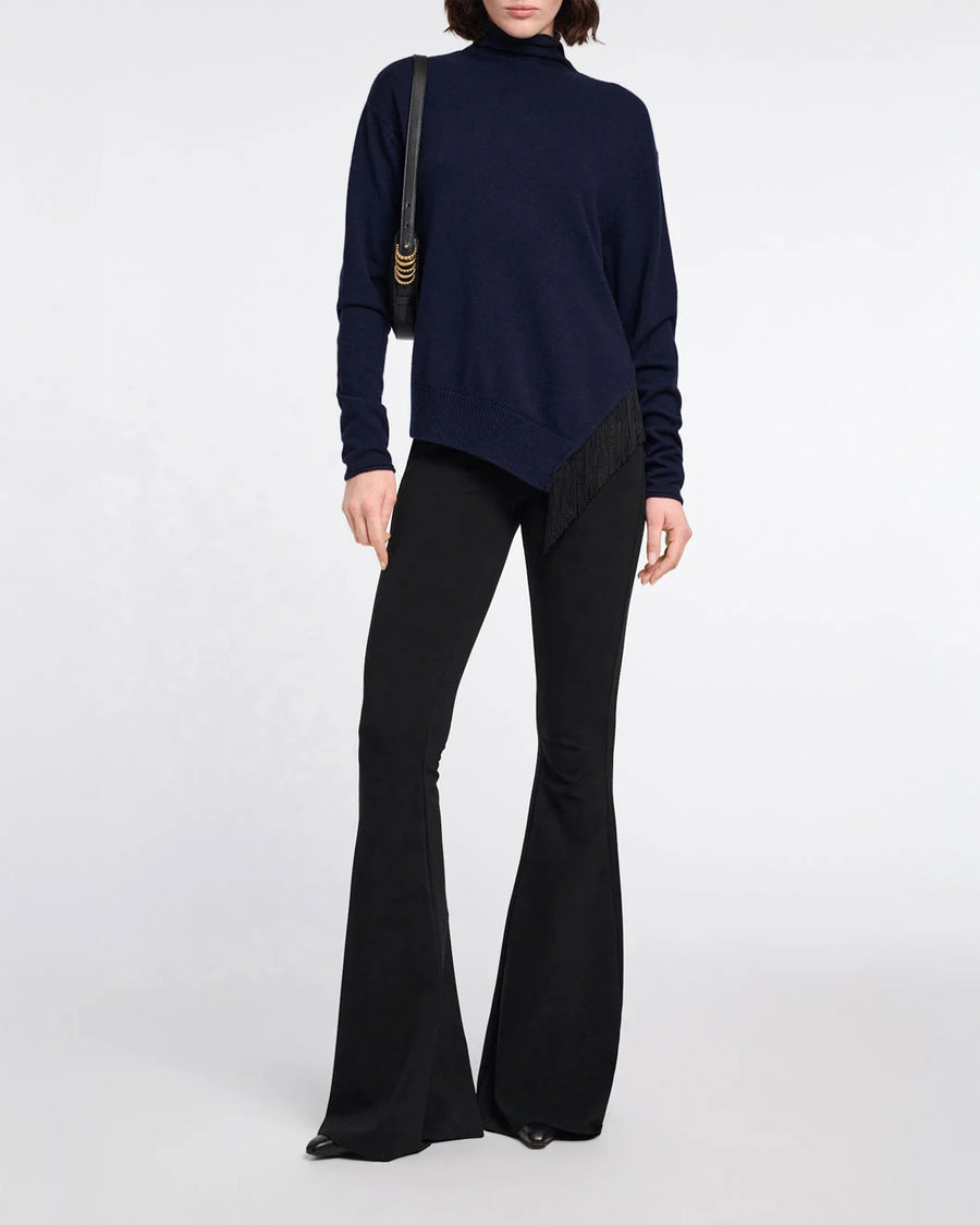 Dorothee Schumacher Fringe Statement Pullover Navy on figure front