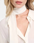 Dorothee Schumacher Striking Volume Blouse camelia white on figure front detail