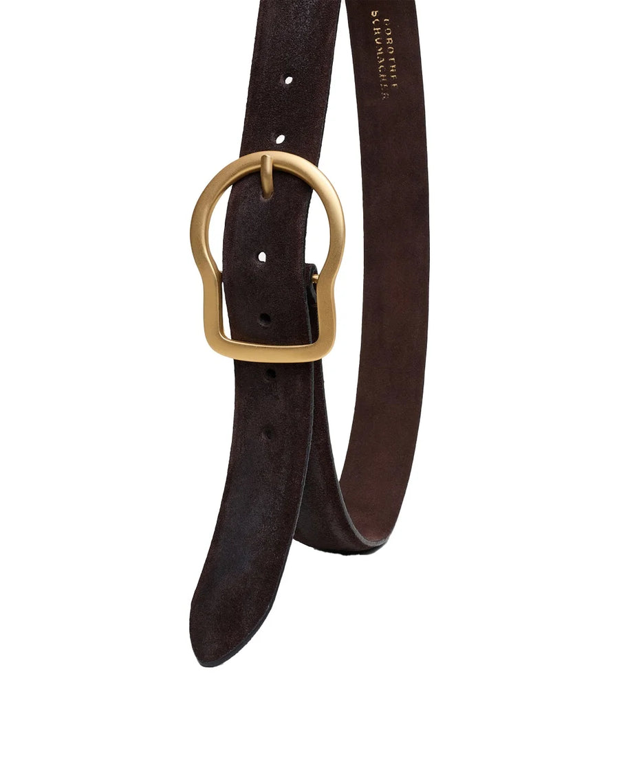 Dorothee Schumacher Suede Softness Belt Brown front isolated