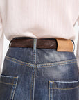 Dorothee Schumacher Suede Softness Belt Brown on figure back