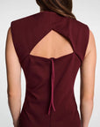 Dorothee Schumacher emotional essence dress dark burgundy on figure back detail