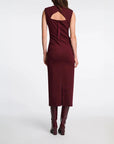 Dorothee Schumacher emotional essence dress dark burgundy on figure back