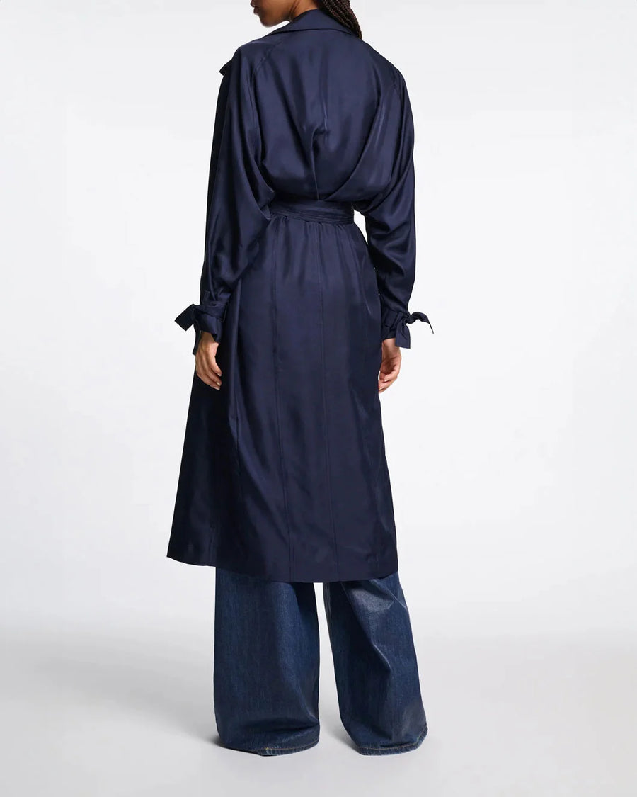 Dorothee Schumacher trench it up III dress blue night on figure back