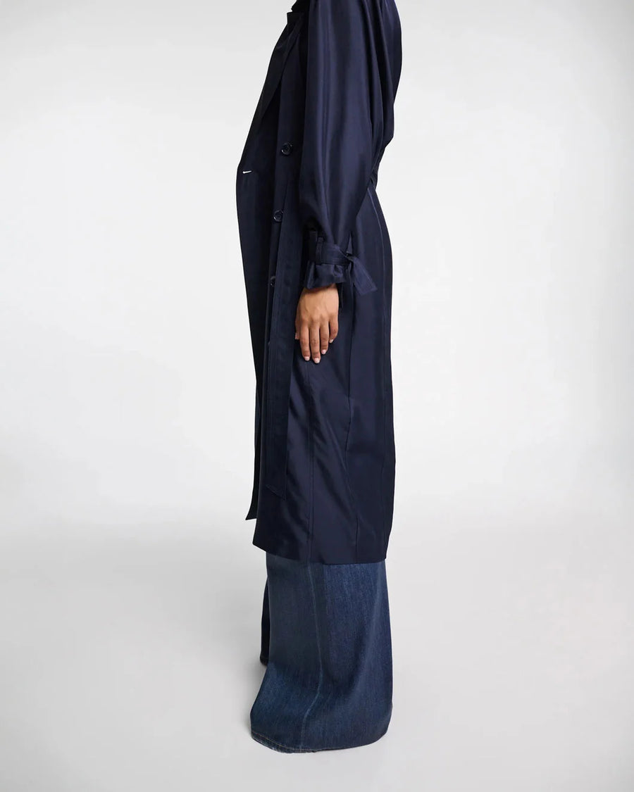 Dorothee Schumacher trench it up III dress blue night on figure side