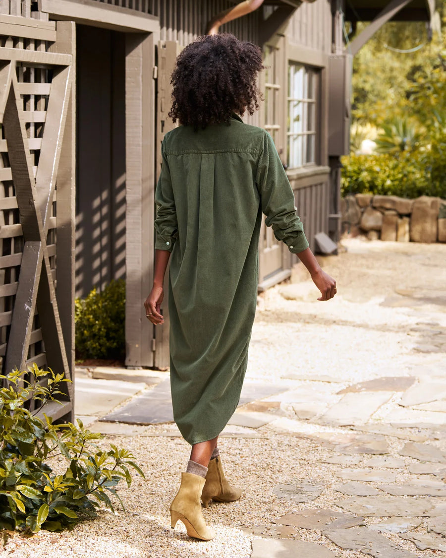 FRANK AND EILEEN Rory Maxi Shirtdress Forest on figure back