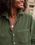 FRANK AND EILEEN Rory Maxi Shirtdress Forest detail