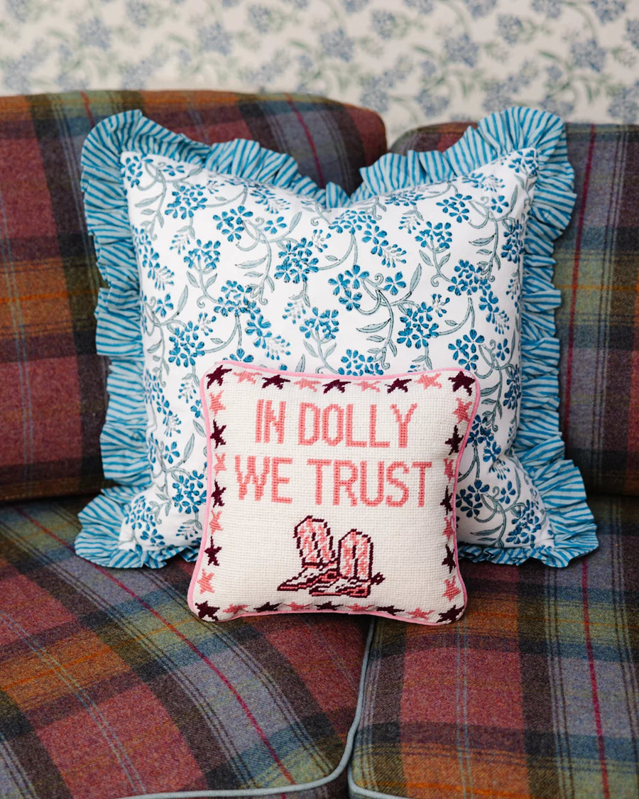 furbish studio Trust Dolly Needlepoint Pillow