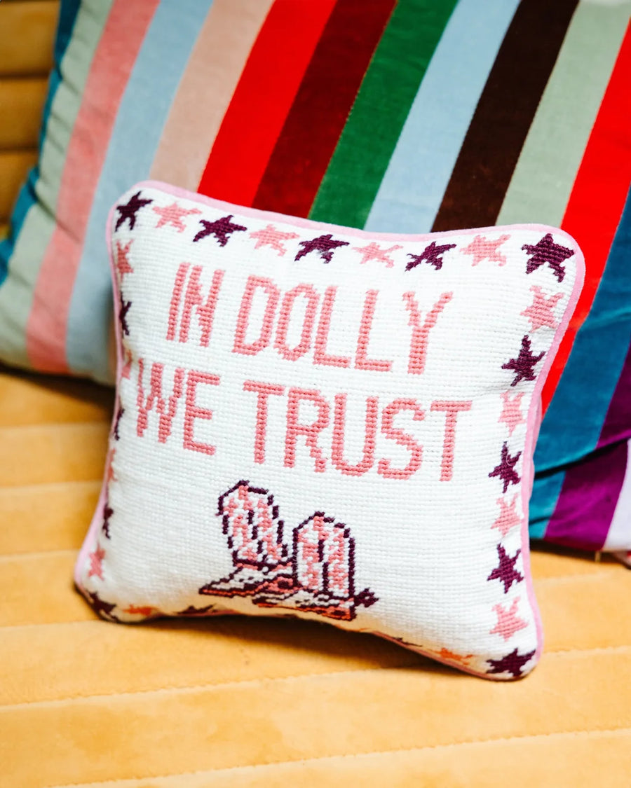 furbish studio Trust Dolly Needlepoint Pillow