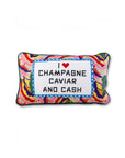 furbish studio Caviar and Cash Needlepoint Pillow