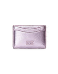 ganni Bou Flap Card Holder Metallic Pink Lavender