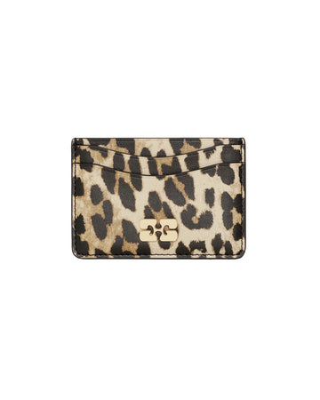 ganni Bou Flap Card Holder Leopard