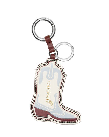 ganni Western Boot Keyring Icy Blue