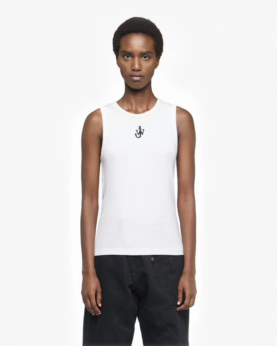 JW ANDERSON tank top white on figure front