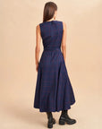 La Ligne Ana Dress Navy Burgundy on figure back