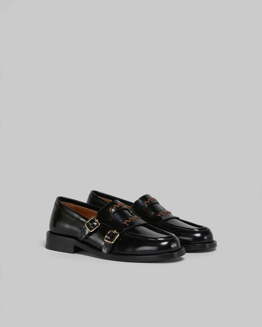 Marni Leather bambi 3.0 loafer black pair side