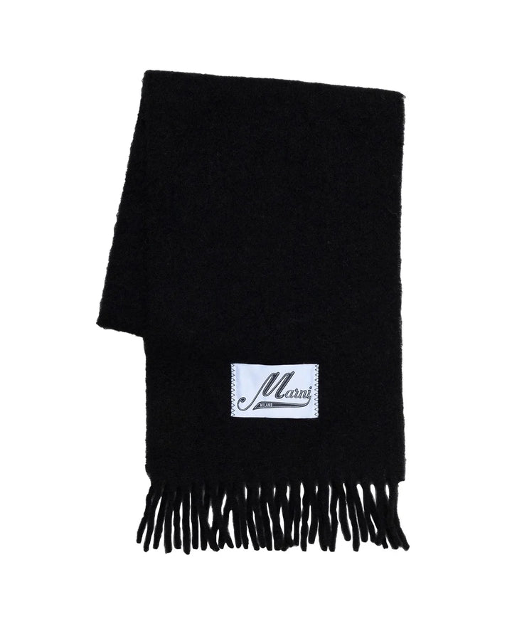 MARNI Pompeii Alpaca Wool Scarf Black isolated